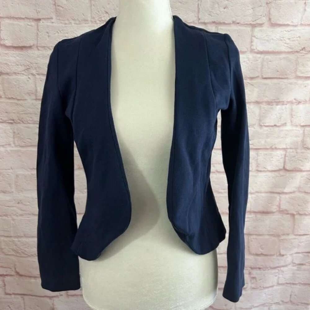 Amour Vert womens blue open cardigan jacket blazer size S